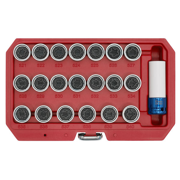 Sealey Locking Wheel Nut Key Set for VAG 20pc SX219