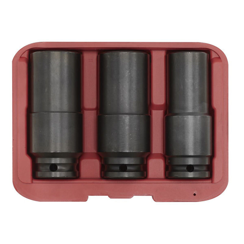 Sealey Deep Impact Socket Set 1/2" Sq Drive 3pc Weighted 17mm 19mm 21mm SX319