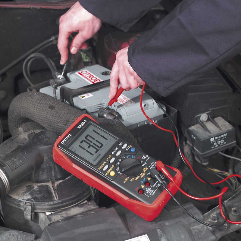Sealey 15-Function Digital Automotive Multimeter with Bar Graph/PC Link TA203