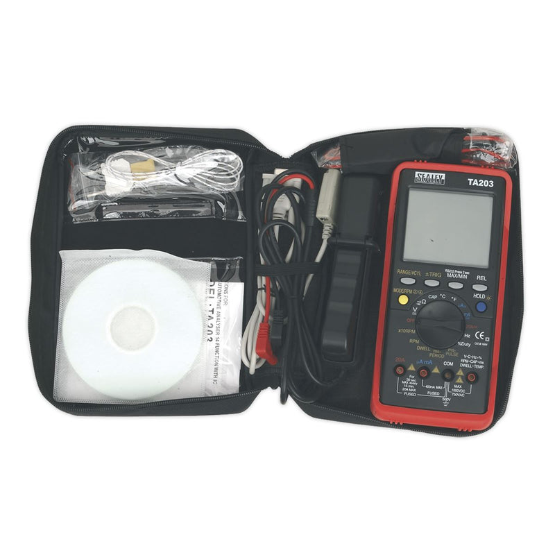 Sealey 15-Function Digital Automotive Multimeter with Bar Graph/PC Link TA203