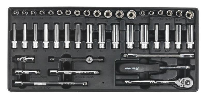 Sealey Premier Socket Set with Tool Tray 1/4"Sq Drive 43pc TBT19