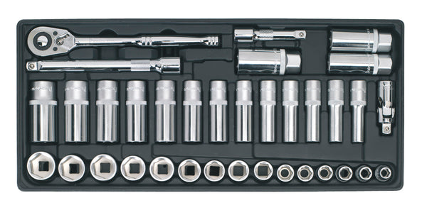 Sealey Premier Socket Set with Tool Tray 3/8"Sq Drive 35pc TBT20