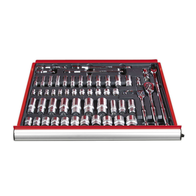 Sealey Premier Socket Set with Tool Tray 3/8" & 1/2"Sq Drive 55pc TBT31