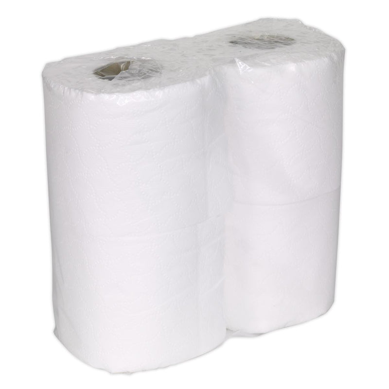 Sealey Toilet Roll Plain White Pack of 4 x 9 (36 Rolls) TOL36