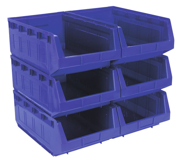 Sealey Plastic Storage Bin 310 x 500 x 190mm, Blue - Pack of 6 TPS56B