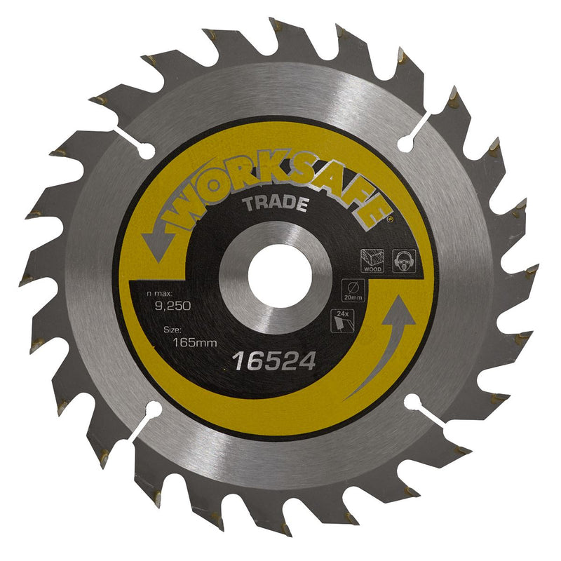 Sealey Trade Circular Saw Blade �165 x 20mm - 24tpu TS16524