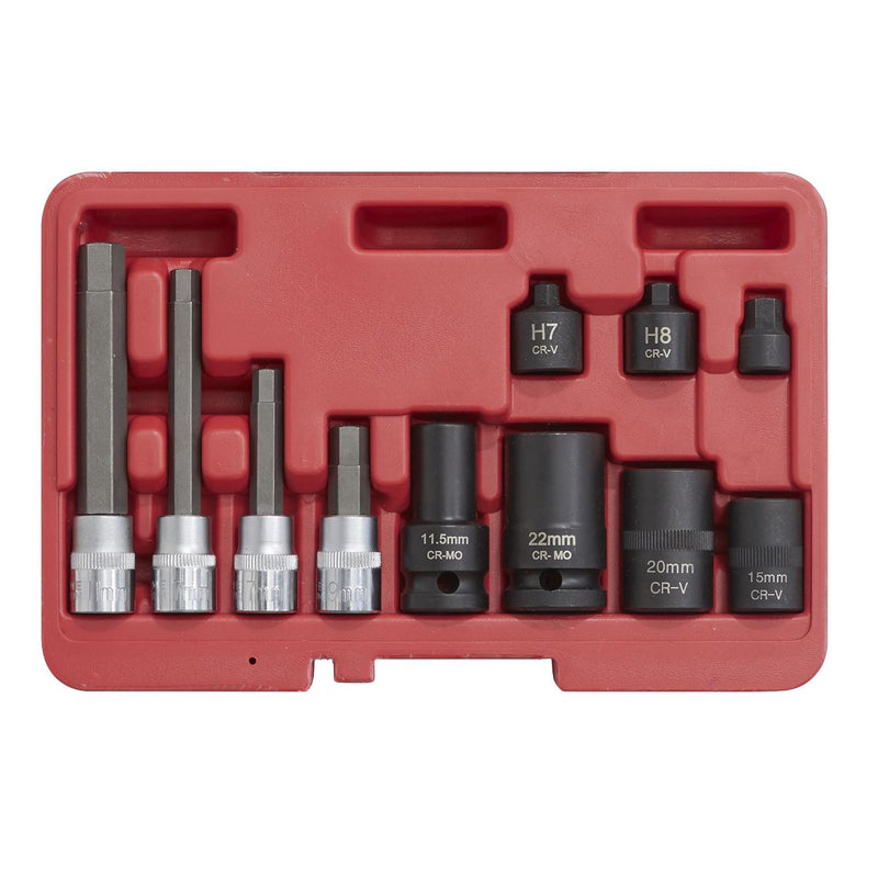 Sealey VS0322 Brake Caliper Socket and Bit Set 11pc