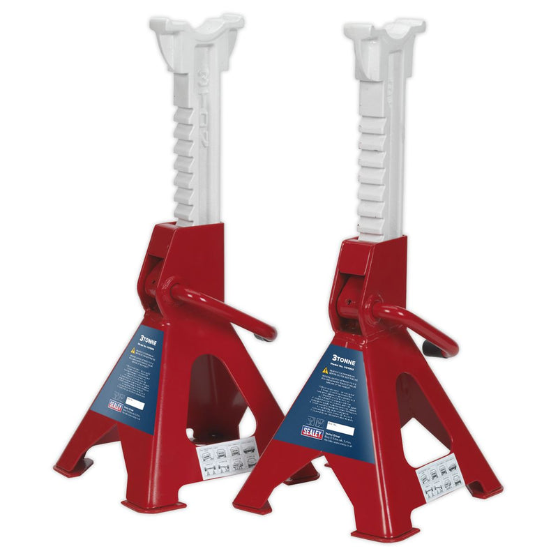 Sealey Axle Stands (Pair) 3tonne Capacity per Stand Ratchet Type VS1003