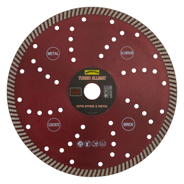 Sealey Worksafe&reg; Turbo Allmat Diamond Blade 230 x 22mm WDTA230