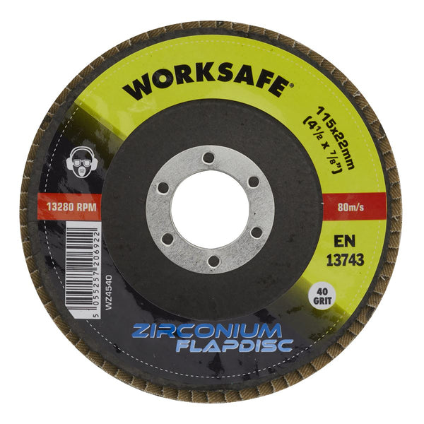 Sealey WZ4540 Zirconium Flap Disc �115mm 40Grit - Pack of 10