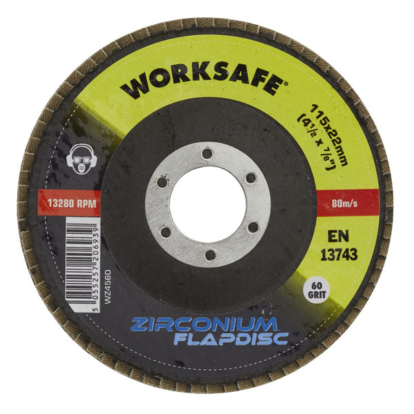 Sealey WZ4560 Zirconium Flap Disc �115mm 60Grit - Pack of 10