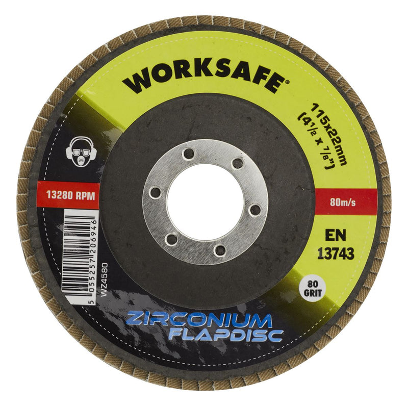 Sealey WZ4580 Zirconium Flap Disc �115mm 80Grit - Pack of 10