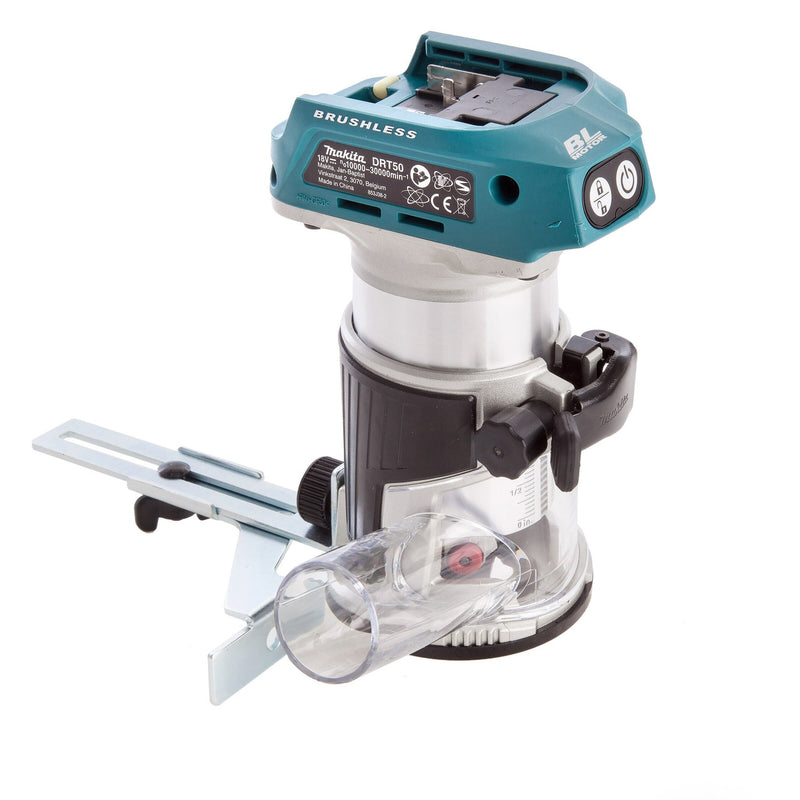 Makita Makita DRT50ZJX3 18V LXT 1/4" Brushless Router/Trimmer with 4 Bases & 2 Guides (Body Only) DRT50ZJX3