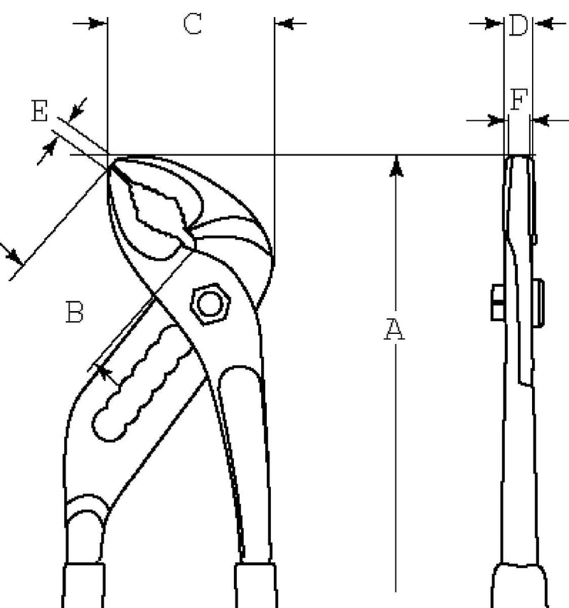 Bahco Bahco 8224 Water Pump Slip Joint Pliers 250mm Capacity 45mm 8224