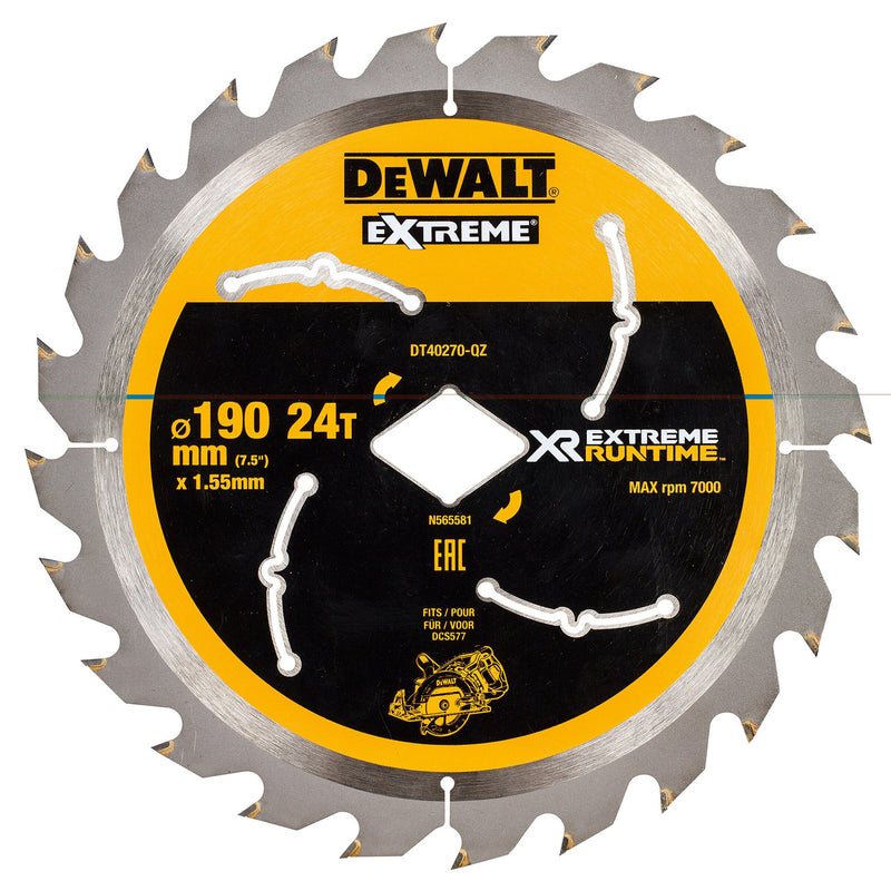 Dewalt Dewalt DT40270 Extreme Runtime Circular Saw Blade for DCS577 190mm x 24T DT40270