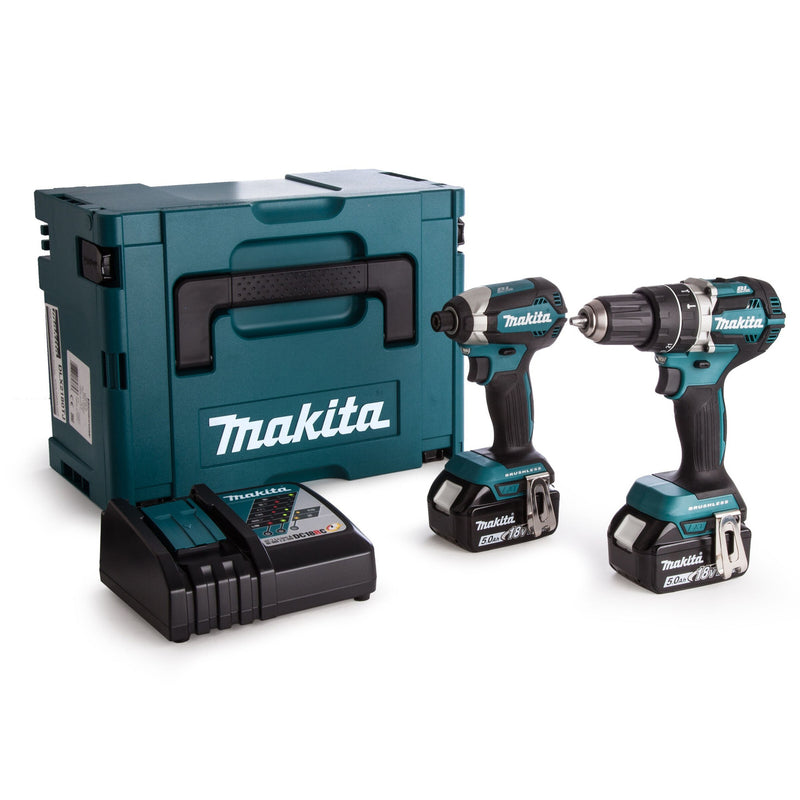 Makita Makita DLX2180TJ 18V Brushless Combi Drill & Impact Driver Twin Pack (2 x 5.0Ah Batteries) DLX2180TJ