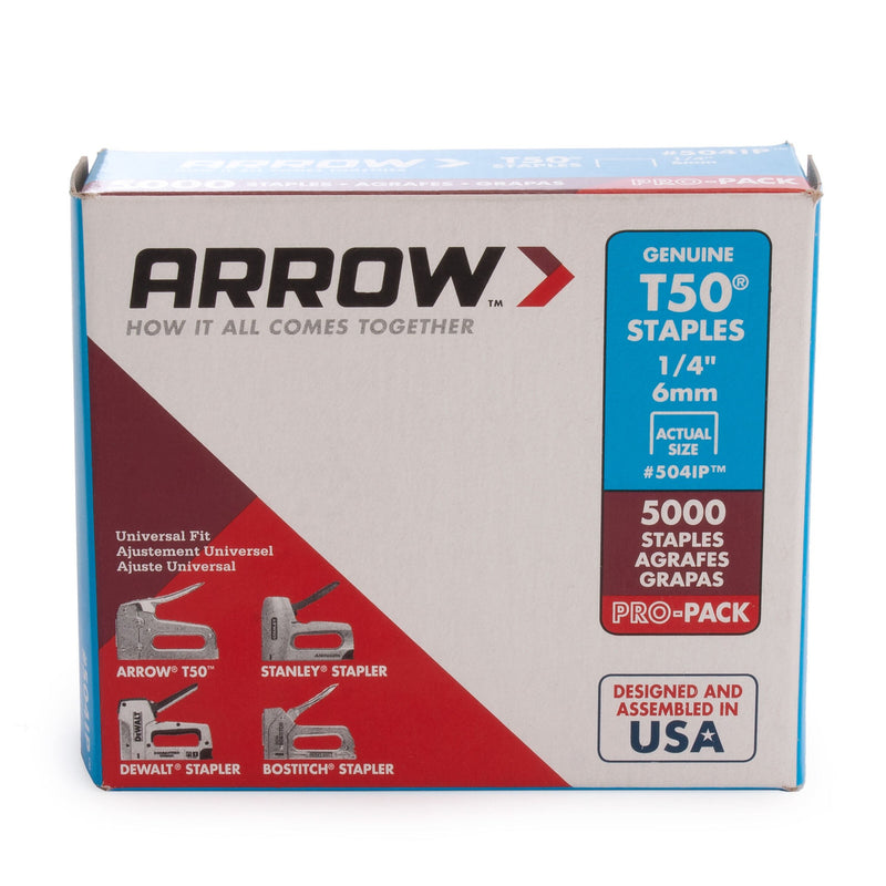 Arrow Arrow A504IP T50 Heavy Duty Staples 1/4" (Pack Of 5000) A504IP