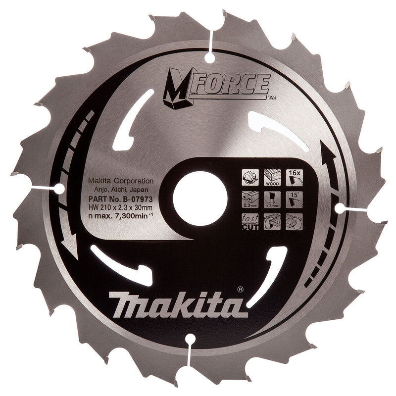 Makita Makita B-07973 M Force Circular Saw Blade for Wood 210 x 30mm x 16T B-07973