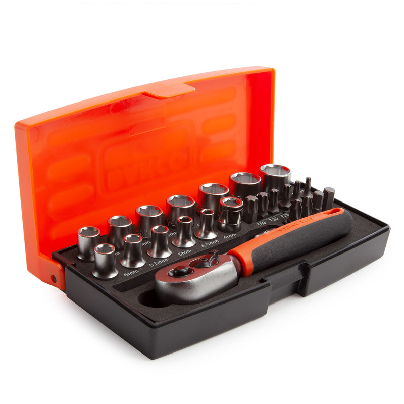 Bahco Bahco SL25 1/4" Square Drive Metric Bit and Socket Set (25 Piece) SL25