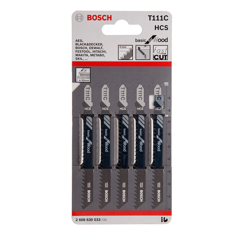 Bosch Bosch T111C Basic for Wood Jigsaw Blades (5 Pack) 2608630033