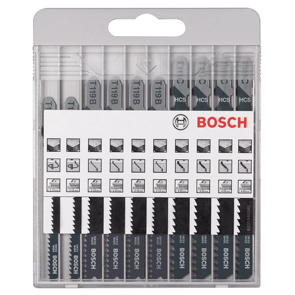 Bosch Bosch 2607010629 Multi Purpose Jigsaw Blade Set (10 Piece) 2607010629