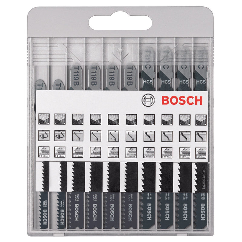 Bosch Bosch 2607010629 Multi Purpose Jigsaw Blade Set (10 Piece) 2607010629