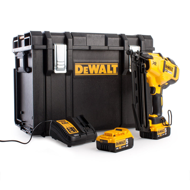 Dewalt Dewalt DCN660P2-K 18V XR li-ion Brushless 2nd Fix Nailer 16Ga (2 x 5Ah Batteries) in TSTAK Kitbox DCN660P2