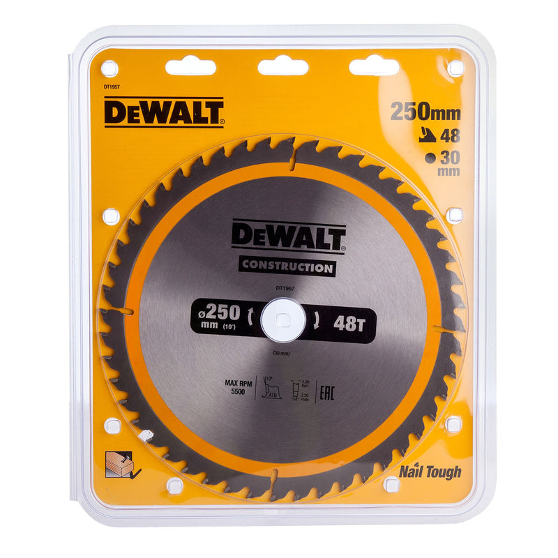 Dewalt Dewalt DT1957 Construction Circular Saw Blade 250 x 30mm x 48T DT1957