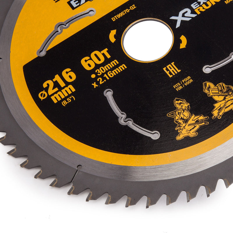 Dewalt Dewalt DT99570 Extreme Runtime Multi Purpose Mitre Saw Blade 216 x 30mm x 60T DT99570