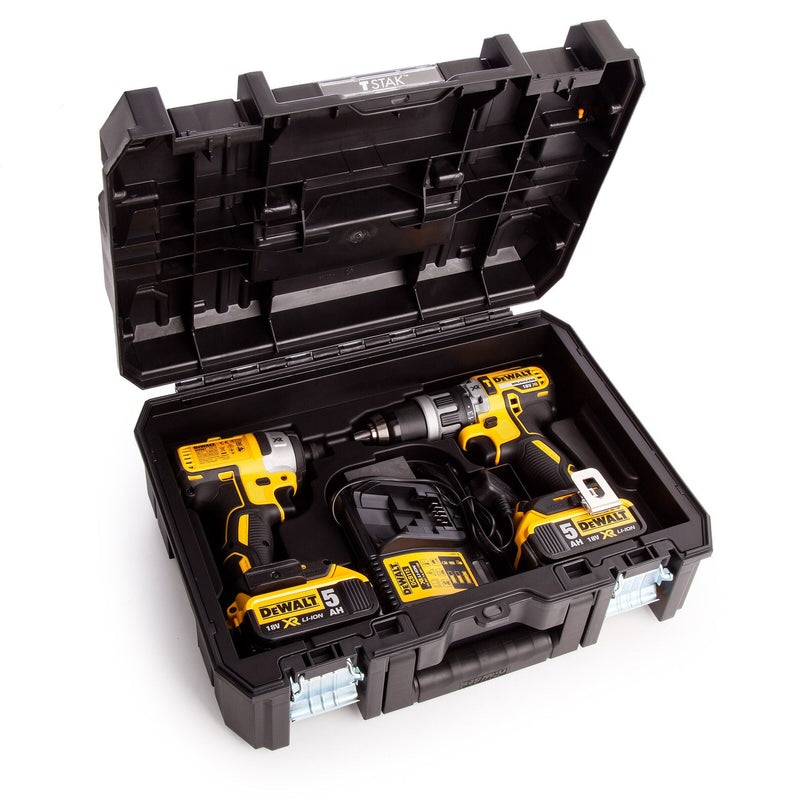 Dewalt Dewalt DCK266P2T 18V XR Combi Drill & Impact Driver Twin Pack (2 x 5.0Ah Batteries) in TSTAK Box DCK266P2T-GB