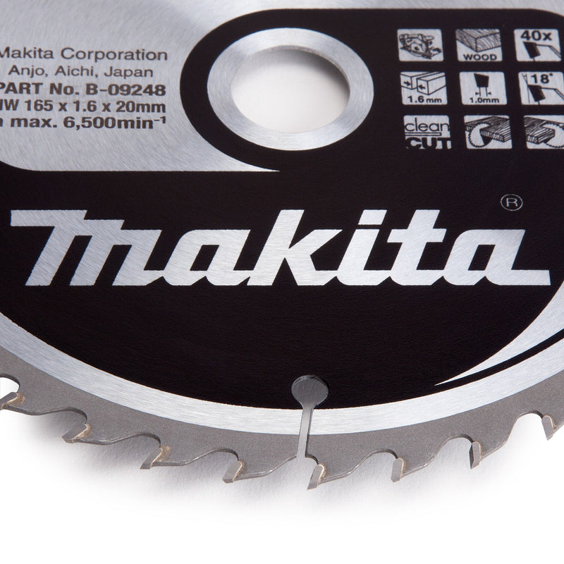 Makita Makita B-09248 Specialized Circular Saw Blade for Cordless Saws 165 x 20mm x 40T B-09248