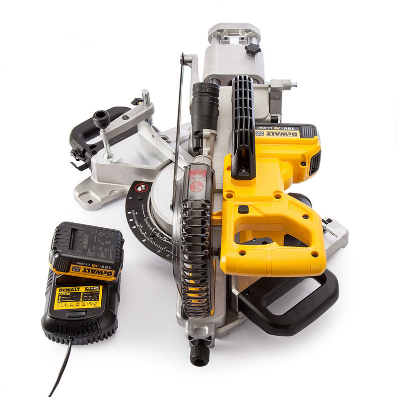 Dewalt Dewalt DCS365M2 18V XR 184mm Sliding Mitre Saw with XPS (2 x 4.0Ah Batteries) DCS365M2-GB