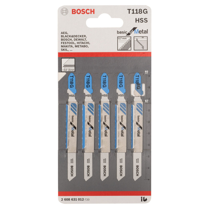 Bosch Bosch T118G Basic for Metal Jigsaw Blades (5 Pack) 2608631012