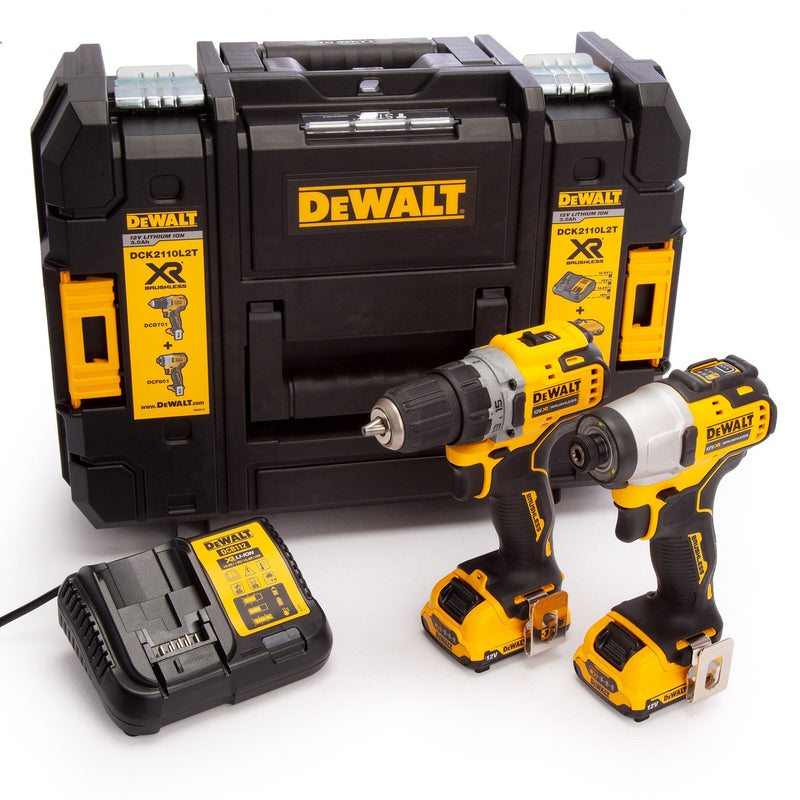 Dewalt Dewalt DCK2110L2T 12V XR Drill Driver & Impact Driver Twin Pack (2 x 3.0Ah Batteries) DCK2110L2T-GB