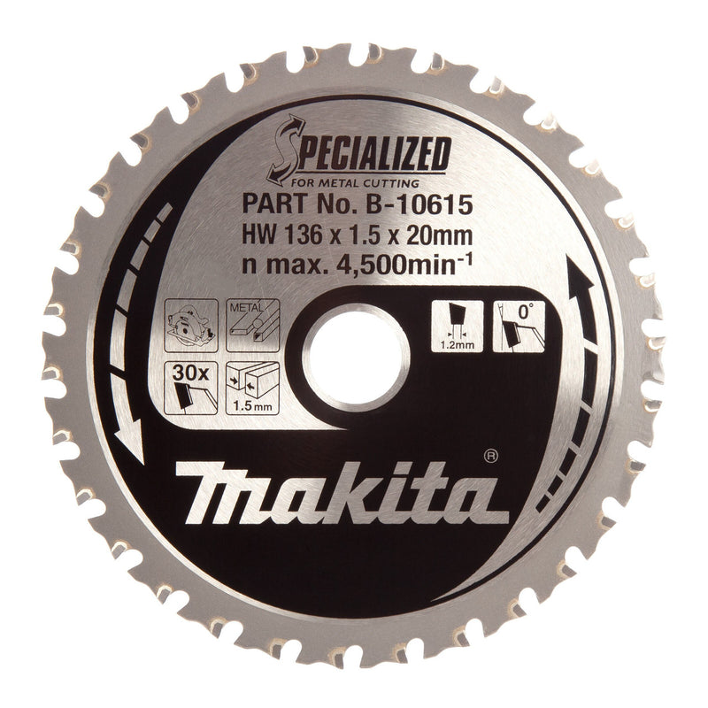 Makita Makita B-10615 Specialized Circular Saw Blade for Metal 136 x 20mm x 30T B-10615