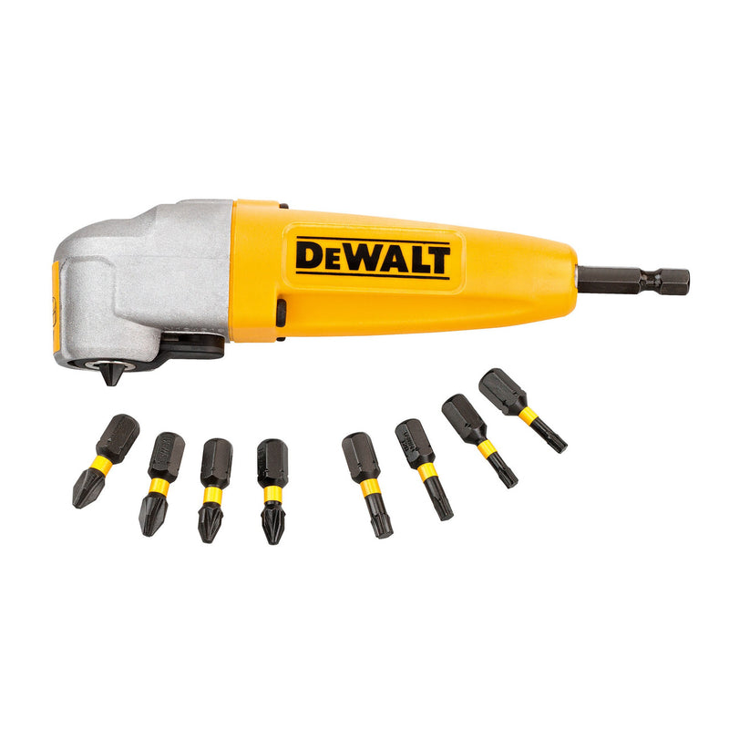 Dewalt Dewalt DT71517T Extreme Impact Torsion Right Angle Adaptor With 9 Screw Driving Bits DT71517T-QZ