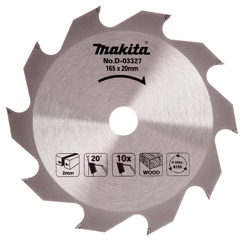 Makita Makita D-03327 Circular Saw Blade for Wood 165 x 20mm x 10T D-03327