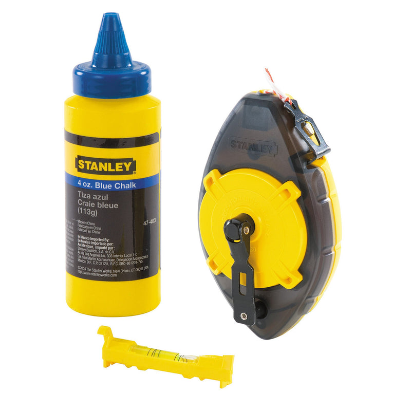 Stanley Stanley 0-47-465 PowerWinder Chalk Line, Level & Blue Builders Chalk 0-47-465