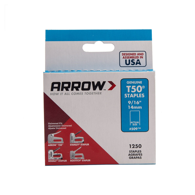 Arrow Arrow A50924 T50 Staples 14mm 9/16in (Pack of 1250) A50924