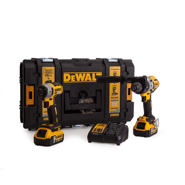 Dewalt Dewalt DCK276P2 18V XR Combi Drill & Impact Driver Twin Pack (2 x 5.0Ah Batteries) in Toughsystem DCK276P2-GB