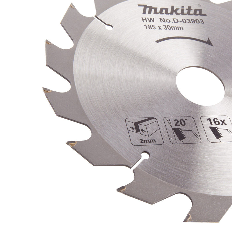 Makita Makita D-03903 Circular Saw Blade for Wood 185 x 30mm x 16T D-03903