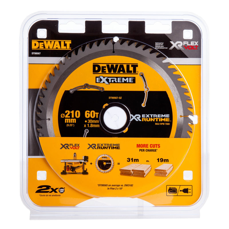 Dewalt Dewalt DT99567 Extreme Runtime Multi Purpose Circular Saw Blade 210 x 30mm x 60T DT99567