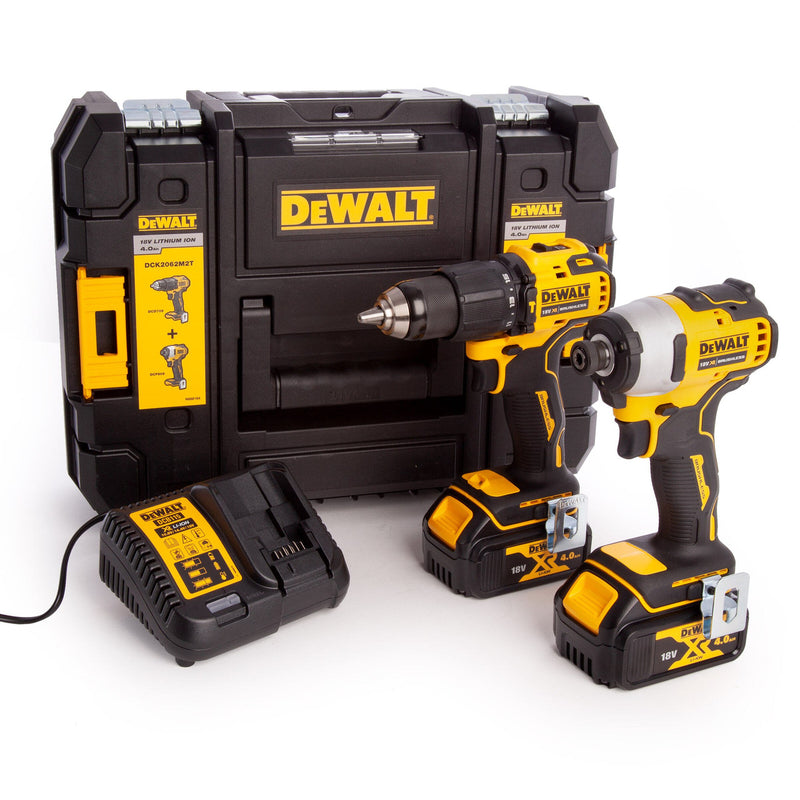 Dewalt Dewalt DCK2062M2T 18V XR Combi Drill & Impact Driver Twin Pack (2 x 4.0Ah Batteries) in TSTAK Box DCK2062M2T