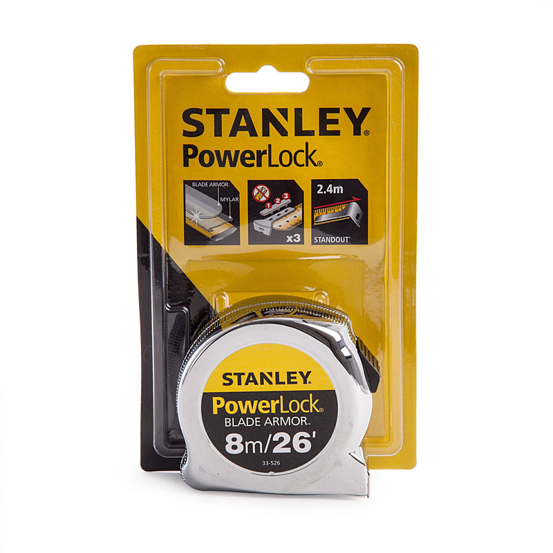 Stanley Stanley 0-33-526 Powerlock Metric/Imperial Tape Measure with Blade Armor 8m 0-33-526