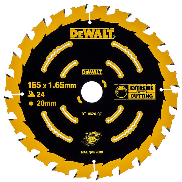 Dewalt Dewalt DT10624 Extreme Framing Circular Saw Blade for Wood 165 x 20mm x 24T DT10624