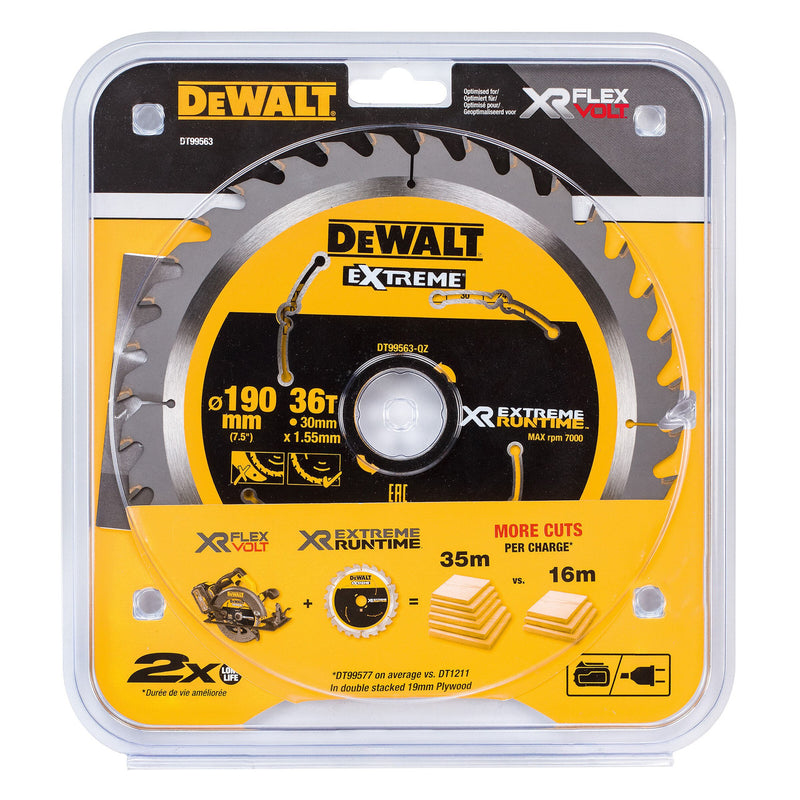 Dewalt Dewalt DT99563 Extreme Runtime Multi Purpose Circular Saw Blade 190 x 30mm x 36T DT99563