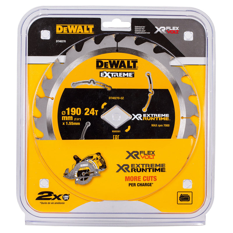 Dewalt Dewalt DT40270 Extreme Runtime Circular Saw Blade for DCS577 190mm x 24T DT40270