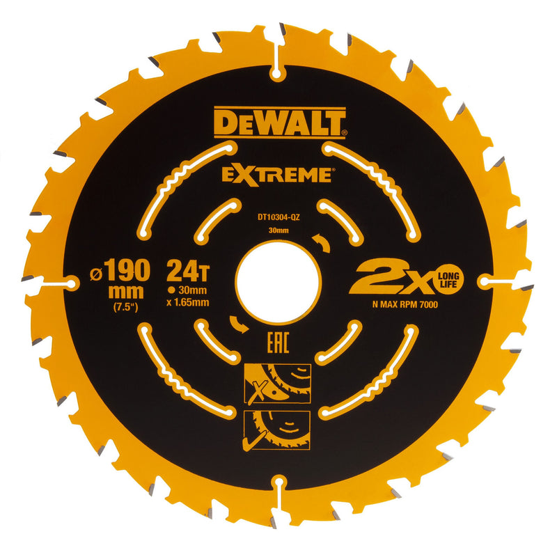 Dewalt Dewalt DT10304 Extreme Framing Circular Saw Blade for Wood 190 x 30mm x 24T DT10304-QZ