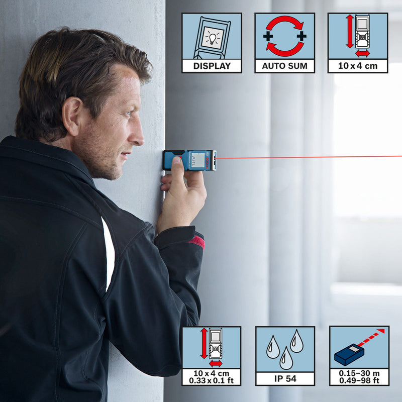 Bosch Bosch GLM30 Laser Rangefinder 0.15 - 30 Metre Range GLM30