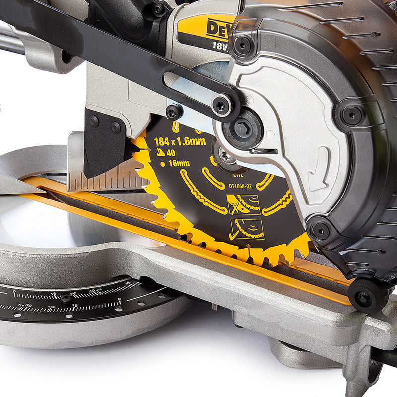 Dewalt Dewalt DCS365M2 18V XR 184mm Sliding Mitre Saw with XPS (2 x 4.0Ah Batteries) DCS365M2-GB